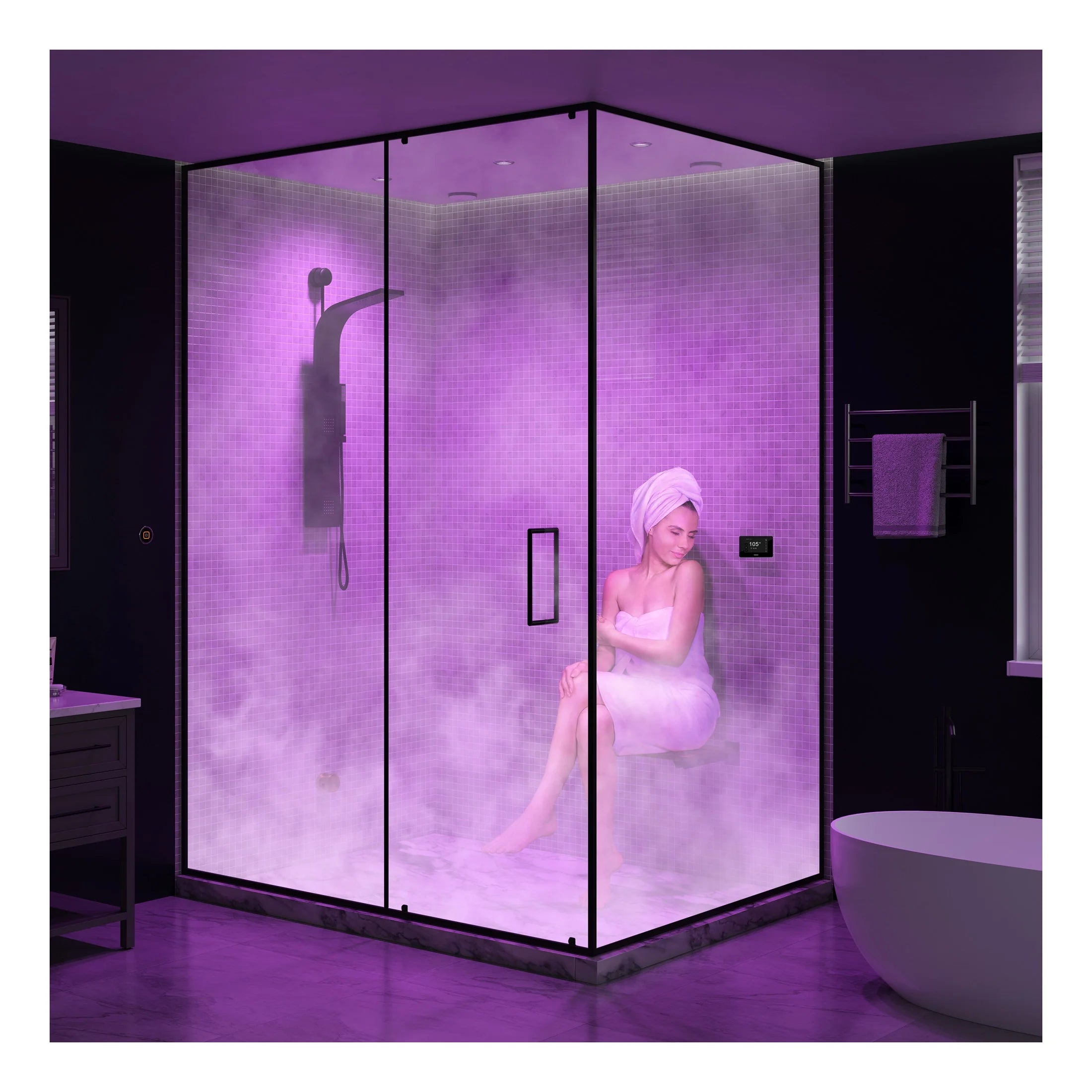 Black Series 6KW Steam Bath Generator with Advanced Control, BLUETOOTH WIFI, and Dual Aroma Pump in Oil Rubbed Bronze