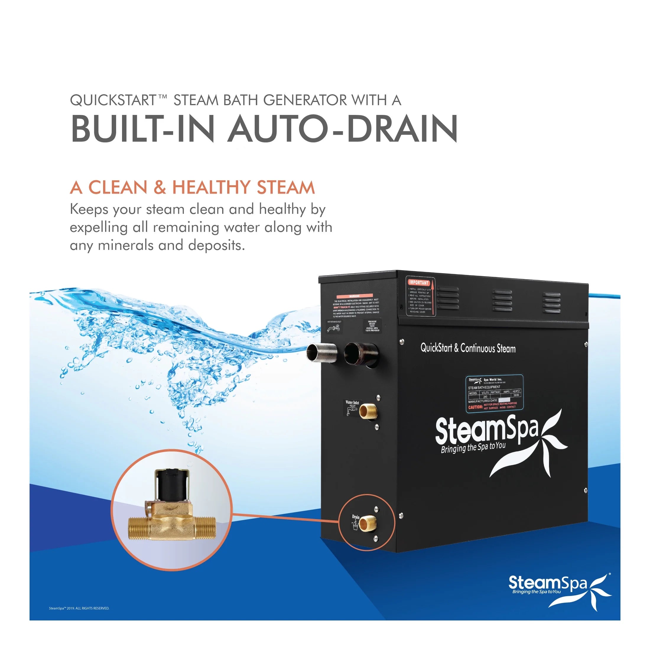 Black Series 6KW Steam Bath Generator with Advanced Control, BLUETOOTH WIFI, and Dual Aroma Pump in Oil Rubbed Bronze