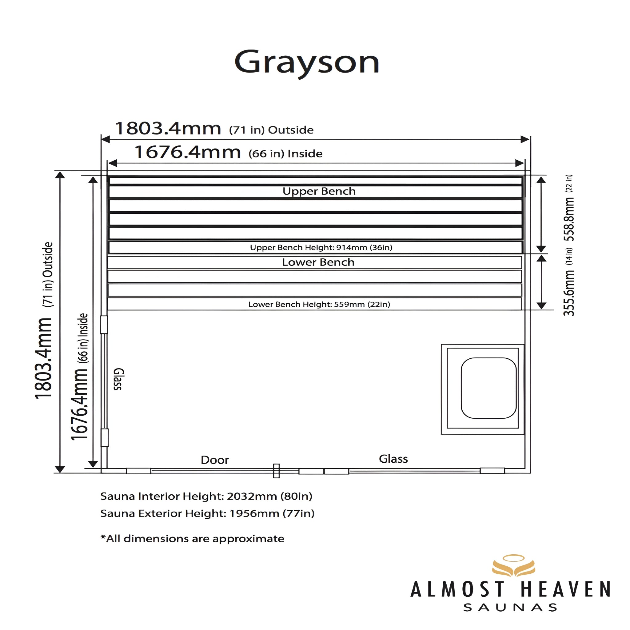 Grayson Indoor Sauna (4-Person)