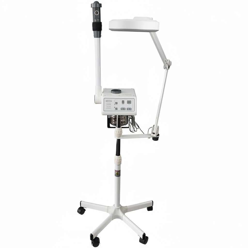 Professional Facial Steamer with LED Magnifying Lamp - 2 in 1 Digital Controls, Aromatherapy, Esthetician Supplies for Beauty Salon, Spa Equipment, and Home Use- Combo Unit