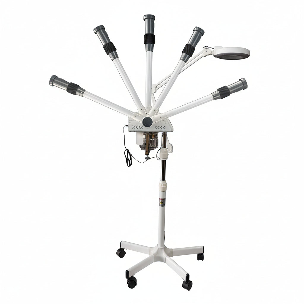 Professional Facial Steamer with LED Magnifying Lamp - 2 in 1 Digital Controls, Aromatherapy, Esthetician Supplies for Beauty Salon, Spa Equipment, and Home Use- Combo Unit