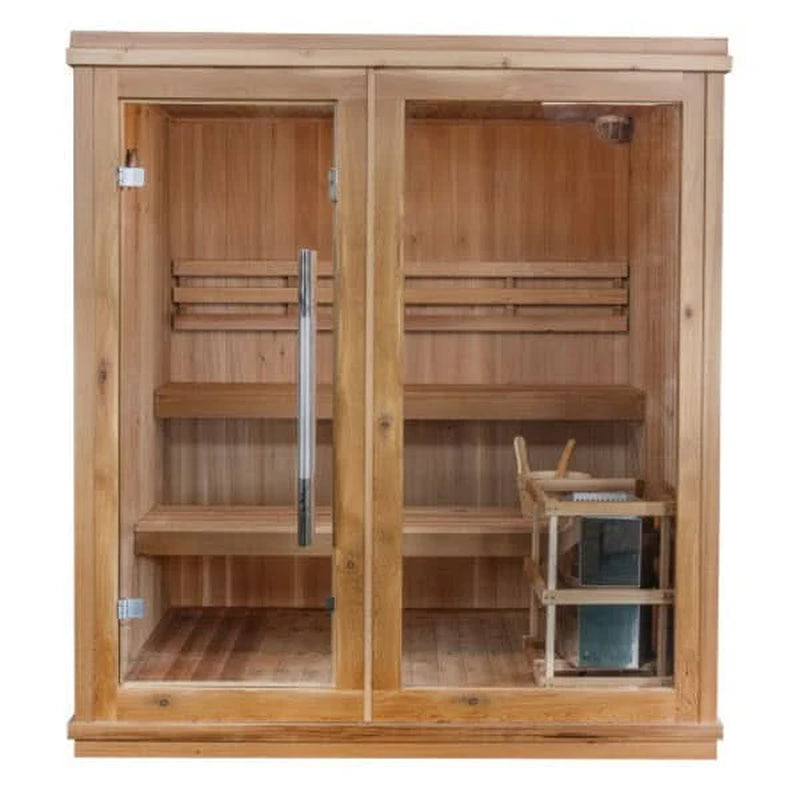 Charleston 4-Person Indoor Traditional Sauna Double Bench