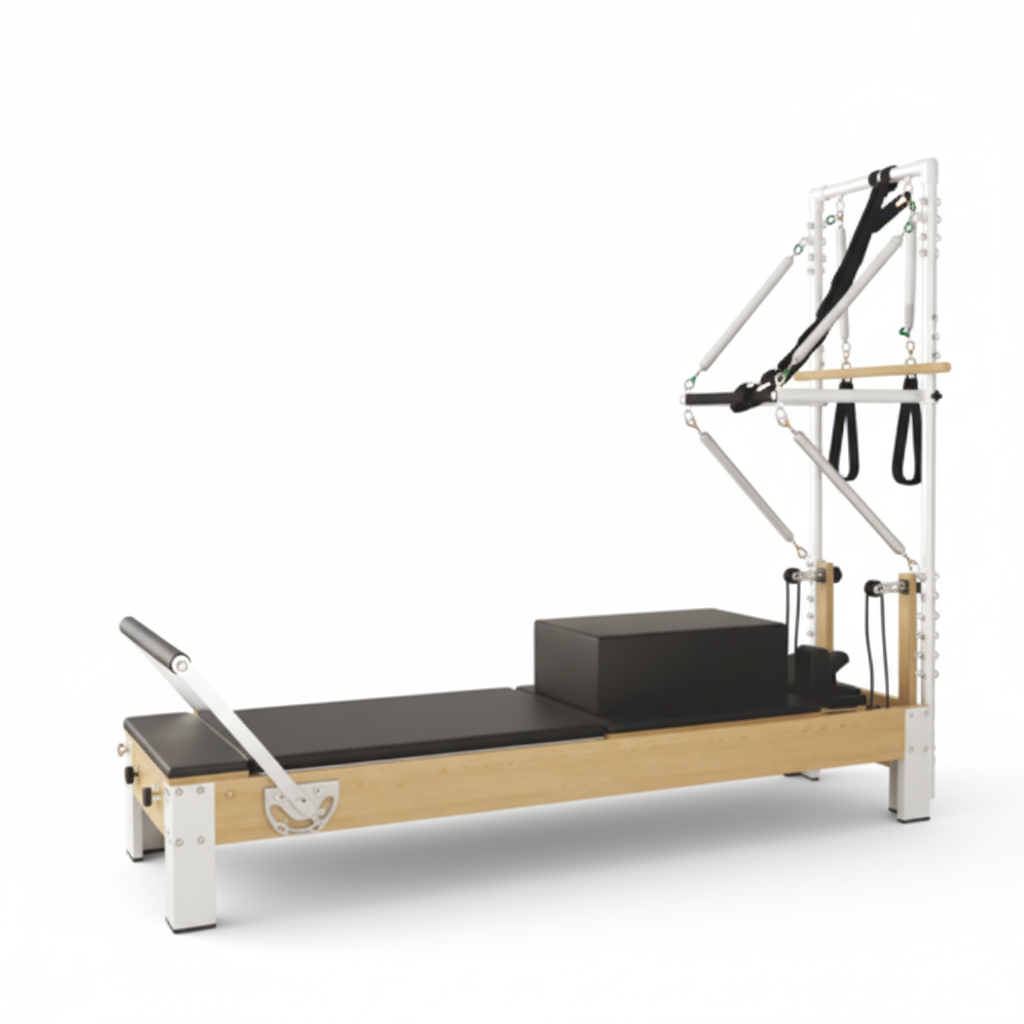 Wooden Pilates Reformer Machine with Tower & Mat
