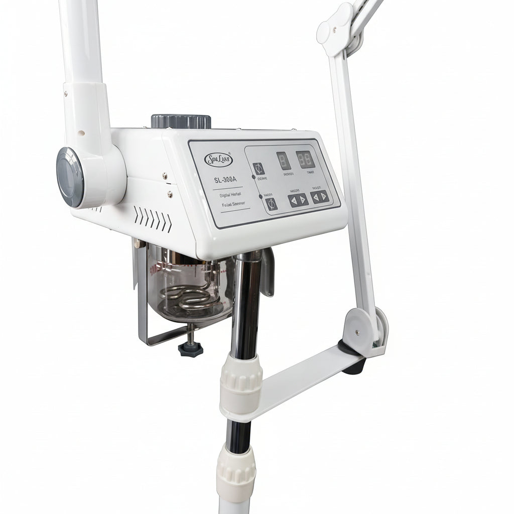 Professional Facial Steamer with LED Magnifying Lamp - 2 in 1 Digital Controls, Aromatherapy, Esthetician Supplies for Beauty Salon, Spa Equipment, and Home Use- Combo Unit
